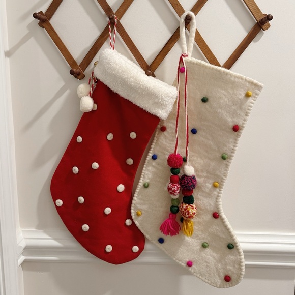 White Wool Felt Stocking - Picture 6 of 9